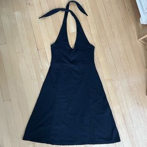 Patagonia Morning Glory Black Halter Tie Dress